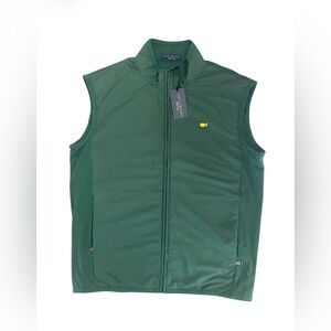 NWT MASTERS Clubhouse Collection Golf Vest GREEN Augusta Full Zip Italy made XL